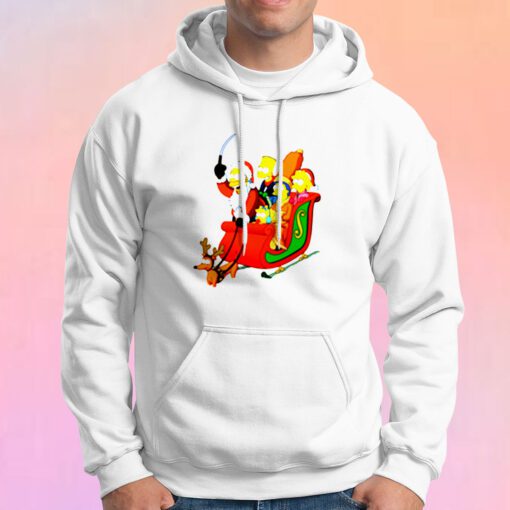 Simpsons Christmas Family On A Sleigh Hoodie