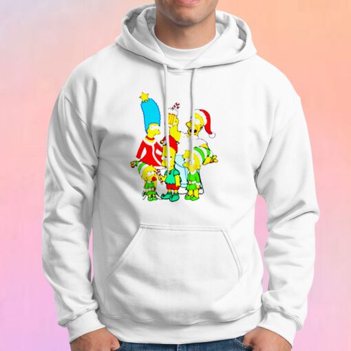 Simpsons Christmas Family and Homer With Beer Hoodie