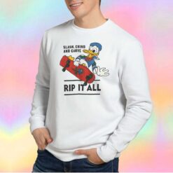 Donald Duck Slash Crind And Carve Rip It All Sweatshirt