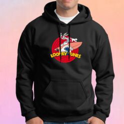 Funny Looney Tunes Mens Bugs Bunny Surfing Hoodie