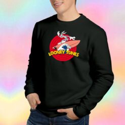 Funny Looney Tunes Mens Bugs Bunny Surfing Sweatshirt