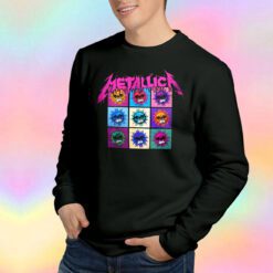 Metallica Splattered Skulls Grid Girls Vintage Sweatshirt