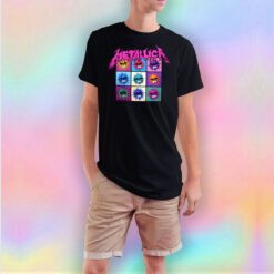 Metallica Splattered Skulls Grid Girls Vintage T Shirt