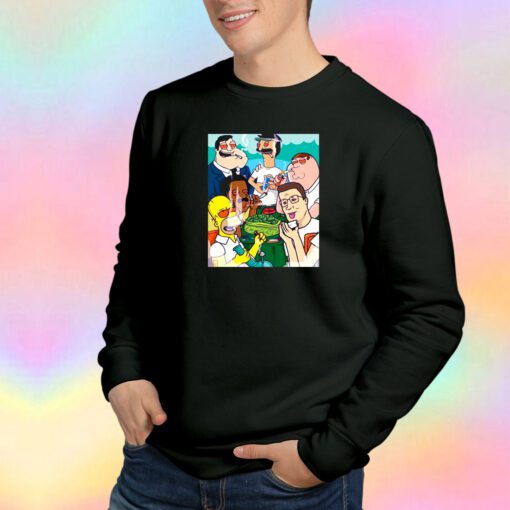 Retro Hank Hill And The Simson Smoke Sweatshirt