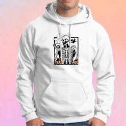 Funny Halloween Skeleton Drinking Coffee Hoodie
