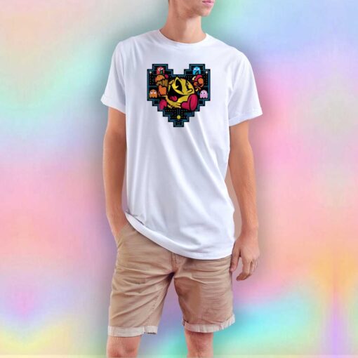 Game Pac Man Hearts T Shirt
