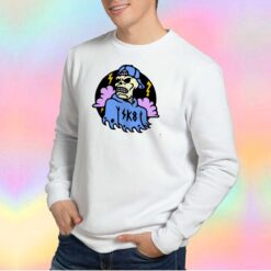 Skater Skeleton with Storm Clouds Sweatshirt