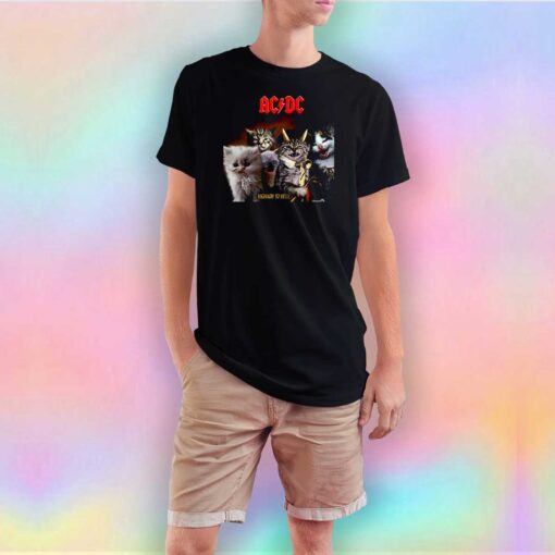 Acdc Cat Rock Band Highway To Hell Metal Mashup T Shirt