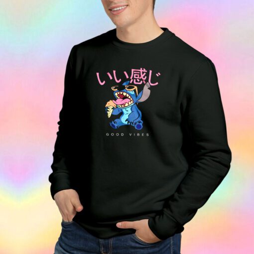 Disney Lilo And Stitch Good Vibes Ice Cream Sweatshirt