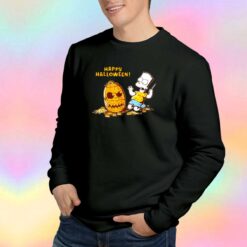 The Simpsons Bart Carves A Homer Pumpkin Halloween Sweatshirt
