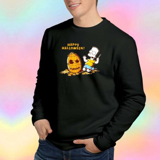 The Simpsons Bart Carves A Homer Pumpkin Halloween Sweatshirt