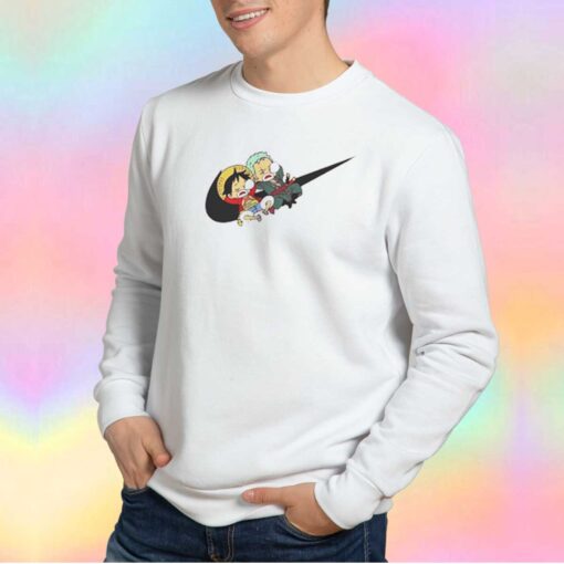 Funny Luffy And Zoro One Piece Nike Sweatshirt