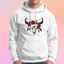 Lantern steer skull leopard Christmas Hoodie