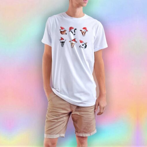 Santa Cow Merry Christmas T Shirt