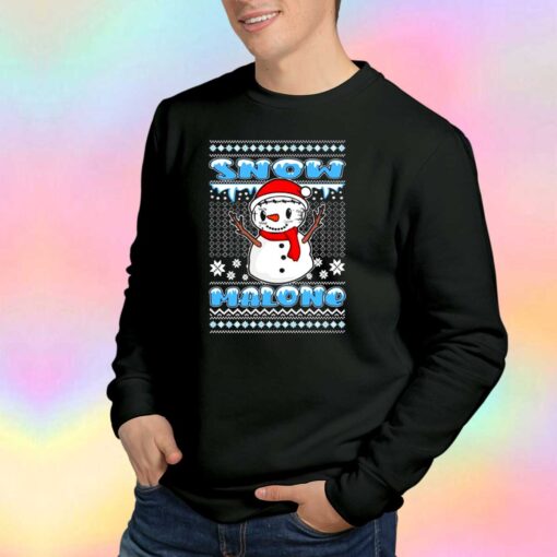Snow Malone Snowman Face Tattoo Parody Sweatshirt