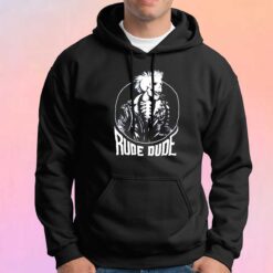 Vintage 90s Rude Dude Punk Skeleton Tee Hoodie