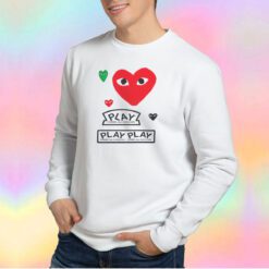 CDG Play Multi Logo Red Heart Tee Sweatshirt