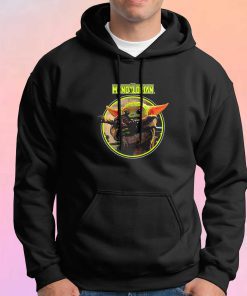 Star Wars Mandalorian Grogu Hugging An Anzellan Hoodie
