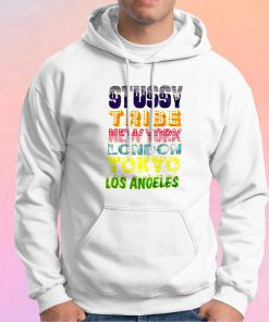 Vintage STUSSY Tribe Mew York London Tokyo Los Angeles Hoodie