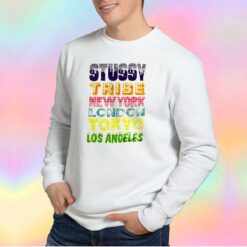 Vintage STUSSY Tribe Mew York London Tokyo Los Angeles Sweatshirt