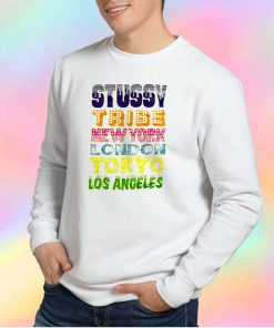 Vintage STUSSY Tribe Mew York London Tokyo Los Angeles Sweatshirt
