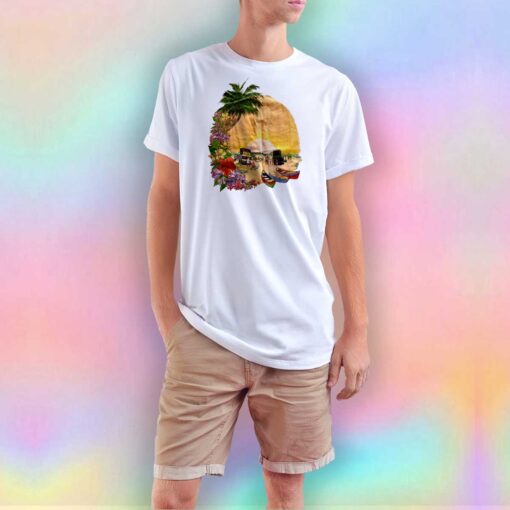 Vintage Stussy Palm Floral Surf T Shirt