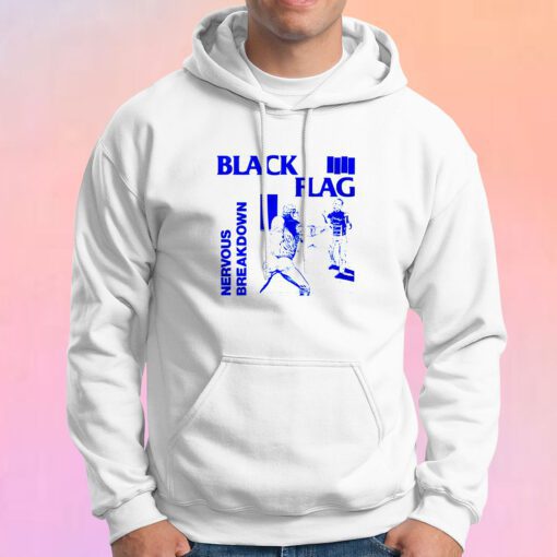 Black Flag Nervous Breakdown White Hoodie