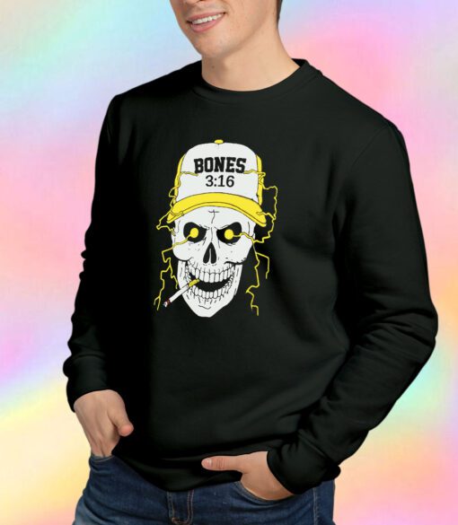 Steven Austin 3 16 Bones Smoking Skull Sweatshirt