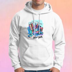Vintage New York City Colorful Skyline Hoodie