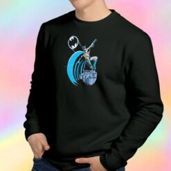 Vintage 1988 Batman Gotham City Bat Signal Black Sweatshirt