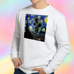 Godzilla Starry Night Van Gogh Sweatshirt