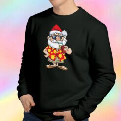Funny Hawaiian Xmas Summer Santa Sweatshirt