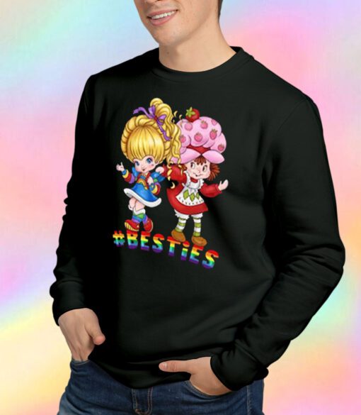 Funny Rainbow Brite Strawberry Shortcake Besties Sweatshirt