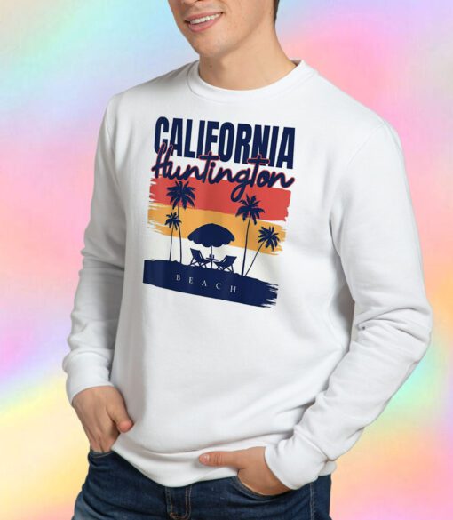 Huntington Beach California Vacation Ocean Palm Sweatshirt