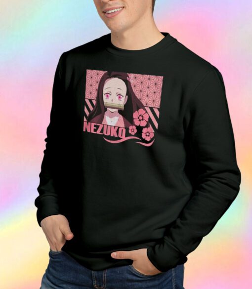 Kamado Nezuko Flower Pattern Demon Slayer Anime Sweatshirt