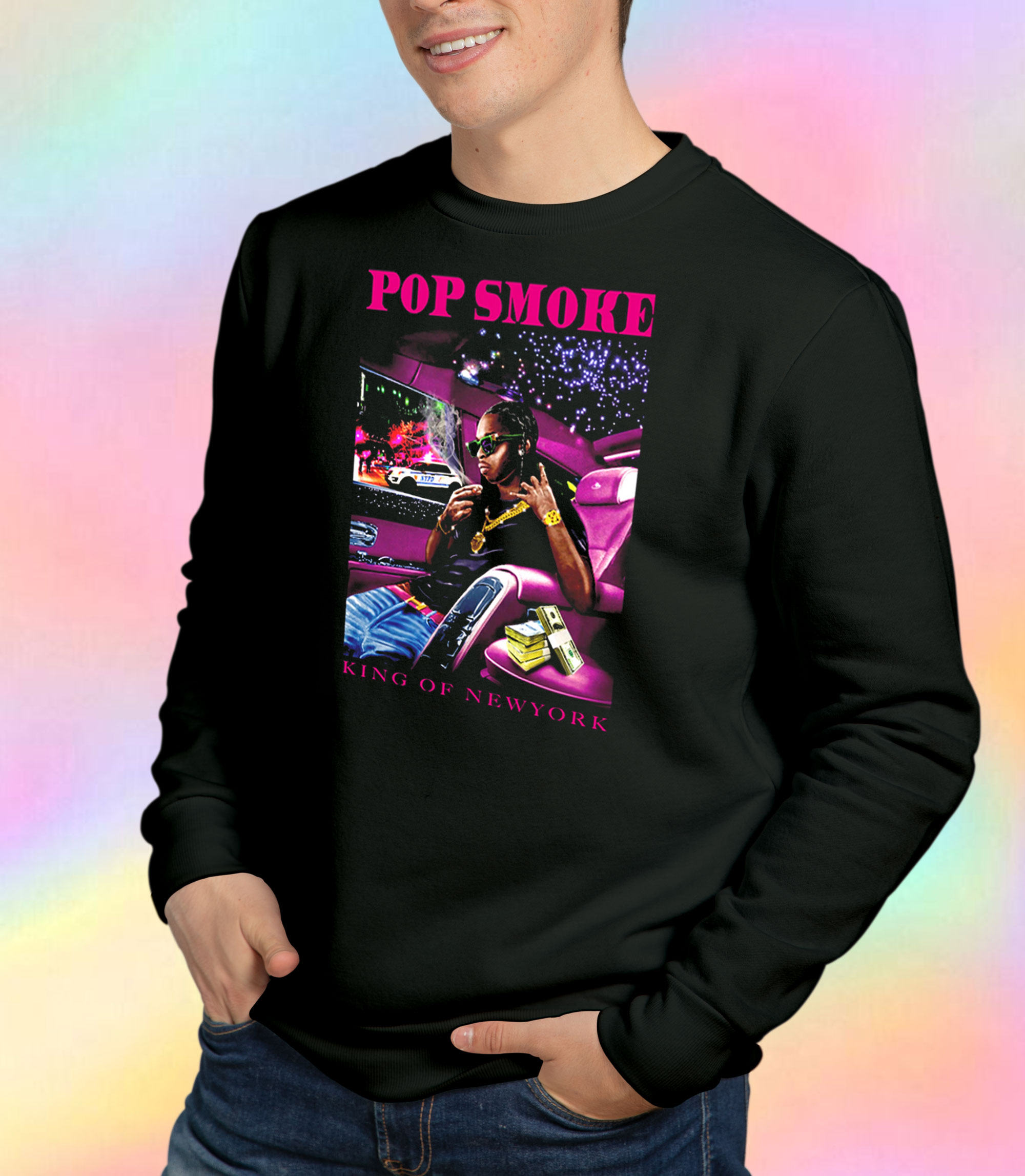 Pop Smoke T Shirt King Of New York Vlone Pop Smoke Tshirt Sweatshirt Hoodie  Vlone Pop