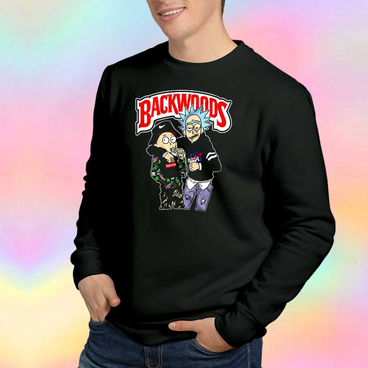 Rick And Morty Backwoods tee Sweatshirt.jpg