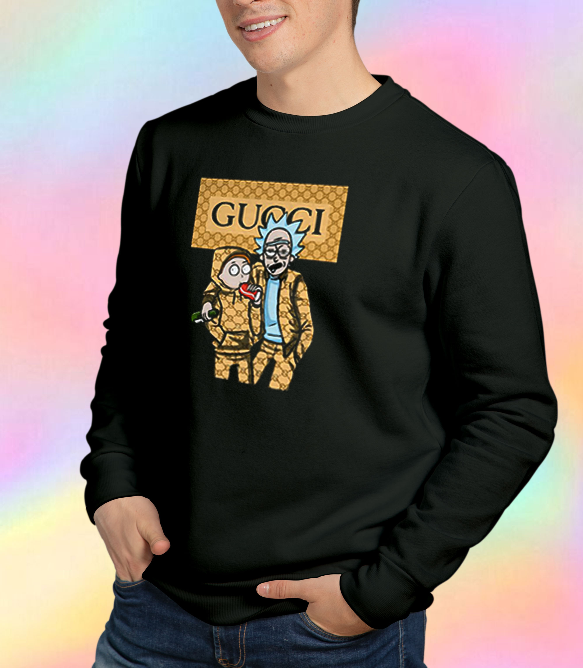 Rick and Morty Wearing Gucci Sweatshirt.jpeg